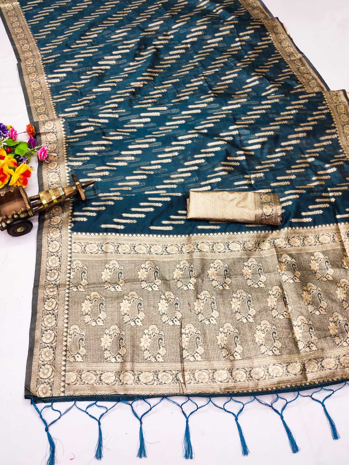 YNF ORGANZA SILK NYC SILK WHOLESALE SAREES MANUFACTURER